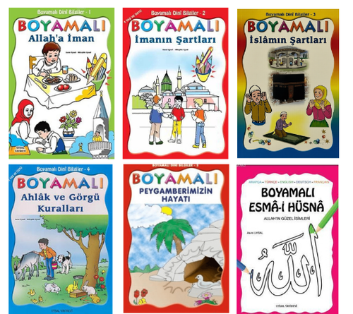 Çocuklar İçin Boyamalı Dini Bilgiler Seti (6 Kitap)
