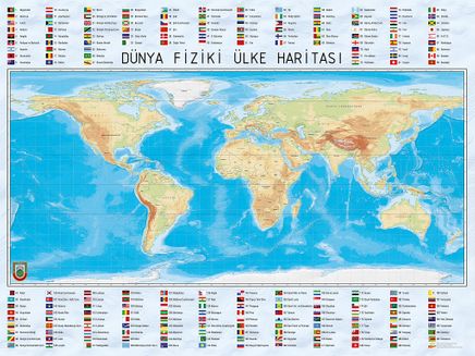 Harita Serisi - Dünya Fiziki Ülke Haritası 1000 Parça (HR07-M)