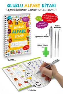 Oluklu Alfabe Kitabı / Uçan Sihirli Kalem ve Kalem Tutucu Hediyeli