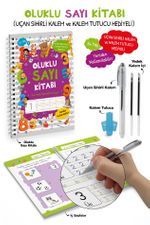 Oluklu Sayı Kitabı / Uçan Sihirli Kalem ve Kalem Tutucu Hediyeli