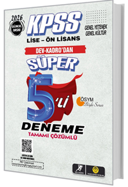 KPSS Lise-Önlisans Süper 5'li Deneme Tamamı Çözümlü