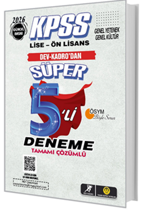 KPSS Lise-Önlisans Süper 5'li Deneme Tamamı Çözümlü