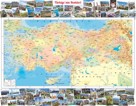 Harita Serisi - Türkiye'in Renkleri - Türkiye Fiziki İller Haritası 3000 Parça (HR76-MMM)