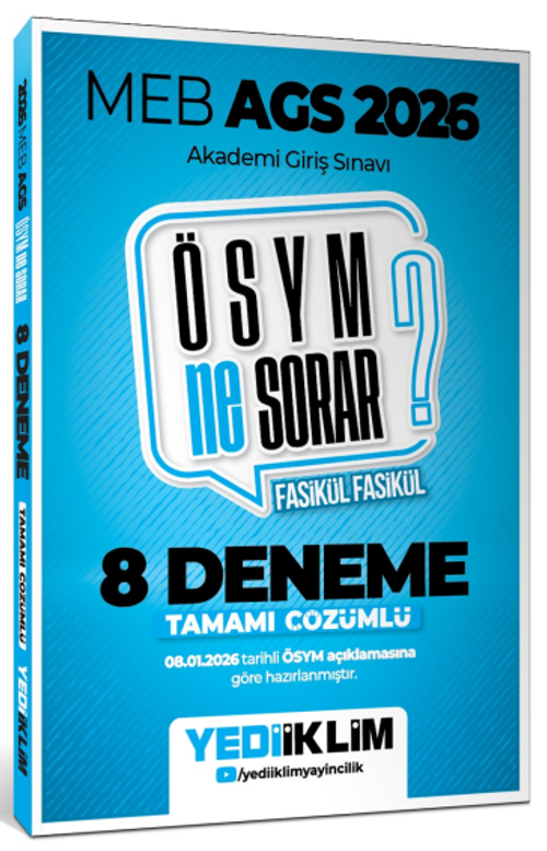 2026 MEB AGS ÖSYM Ne Sorar Tamamı Çözümlü 8 Fasikül Deneme Sınavı (08.01.2026 Tarihli Açıklamaya Göre)