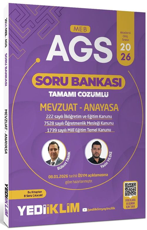 2026 MEB AGS Mevzuat ve Anayasa Tamamı Çözümlü Soru Bankası
