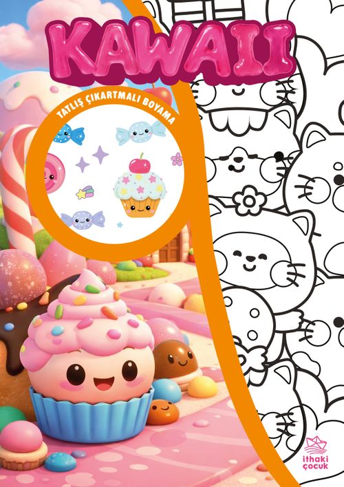 Kawaii / Çıkartmalı Boyama Kitabı