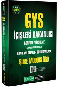 2026 GYS İçişleri Bakanlığı Görevde Yükselme Sınavlarına Hazırlık Konu Anlatımlı Soru Bankası Şube Müdürlüğü
