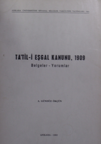 Ta'til-i Eşgal Kanunu, 1909 Belgeler Yorumlar / 40-B-22