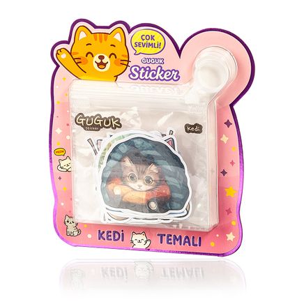Kedi Temalı Holografik Sticker Seti