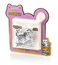 Kitap ve Kedi Holografik Sticker Seti