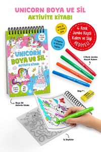 Unicorn / Boya ve Sil Aktivite Kitabı / 3 Yaş+