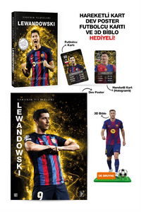 Lewandowski - Sahanın Yıldızları - 3D Biblo, Hareketli Kart, Dev Poster ve Futbolcu Kartı Hediyeli!