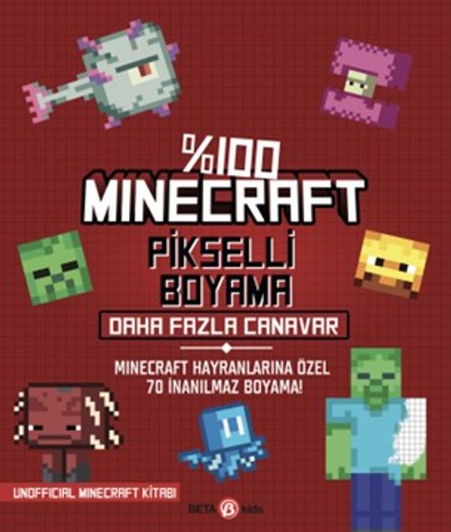 %100 Mınecraft Pikselli Boyama Daha Fazla Canavar