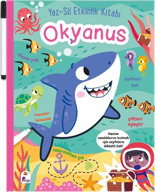 Yaz-Sil Etkinlik Kitabı Okyanus (Kalemli)