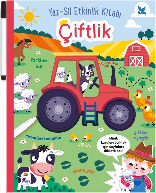 Yaz-Sil Etkinlik Kitabı Çiftlik (Kalemli)