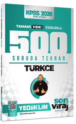 2026 KPSS Son Viraj Serisi Türkçe Tamamı Video Çözümlü 500 Soruda Genel Tekrar Kampı