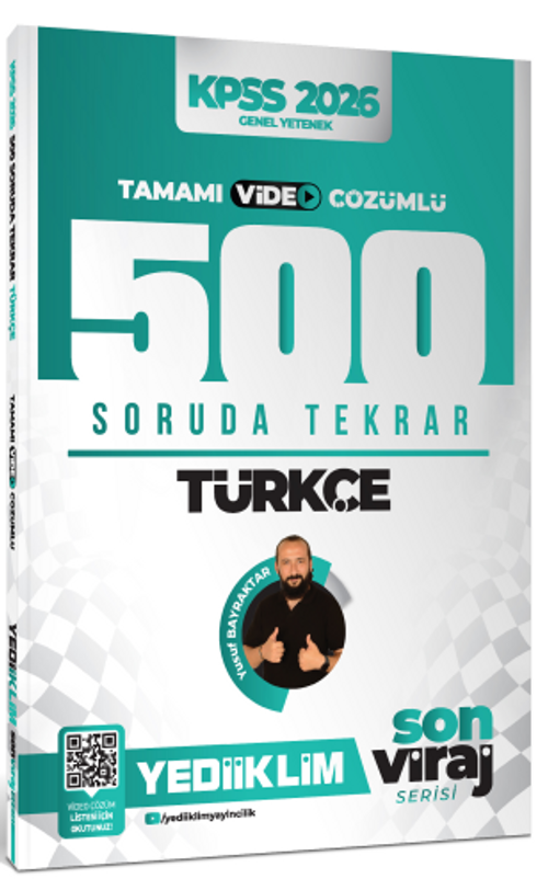 2026 KPSS Son Viraj Serisi Türkçe Tamamı Video Çözümlü 500 Soruda Genel Tekrar Kampı