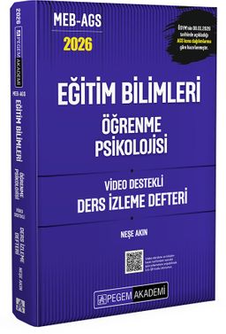 2026 MEB AGS Eğitim Bilimleri Öğrenme Psikolojisi Video Destekli Ders İzleme Defteri