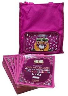 Çocuklar İçin Harf ve Hecelerle Renklendirilmiş Hatim Cüzü (30 Cüz - Pembe)