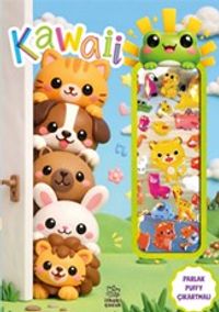 Kawaii - Puffy Parlak Çıkartmalı Boyama Kitabı
