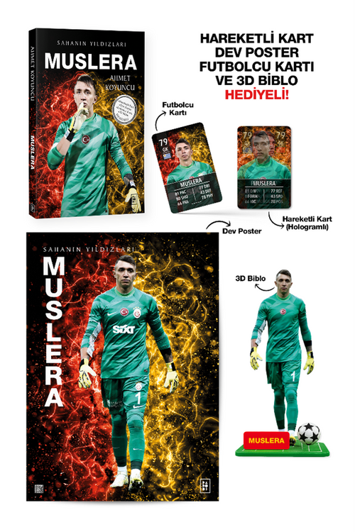 Muslera - Sahanın Yıldızları - 3D Biblo, Hareketli Kart, Dev Poster ve Futbolcu Kartı Hediyeli!