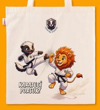 Askılı Bez Çanta - Bal Porsuğu - Karateci Porsuk