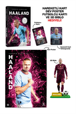 Haaland - Sahanın Yıldızları - 3D Biblo, Hareketli Kart, Dev Poster ve Futbolcu Kartı Hediyeli!