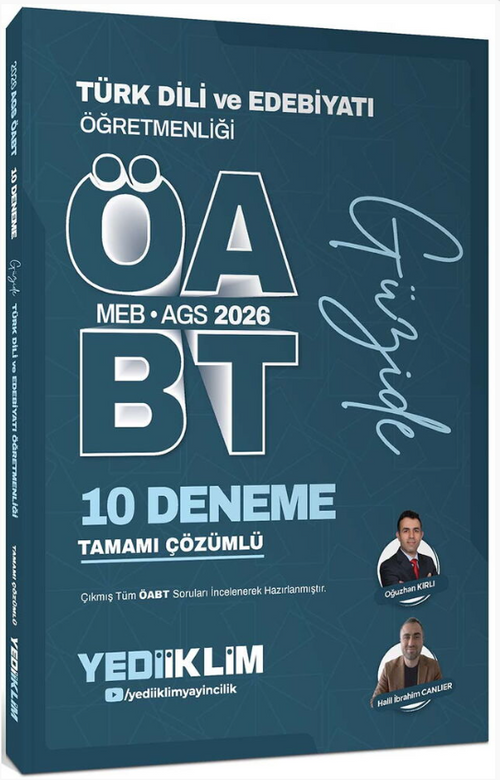 2026 ÖABT Güzide Türk Dili ve Edebiyatı Öğretmenliği Tamamı Çözümlü 10 Deneme