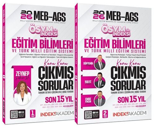 2026 MEB-AGS Eğitim Bilimleri ve Türk Milli Eğitim Sistemi ÖSYM nin İndeksi Çıkmış Sorular Son 15 Yıl Çözümlü Set