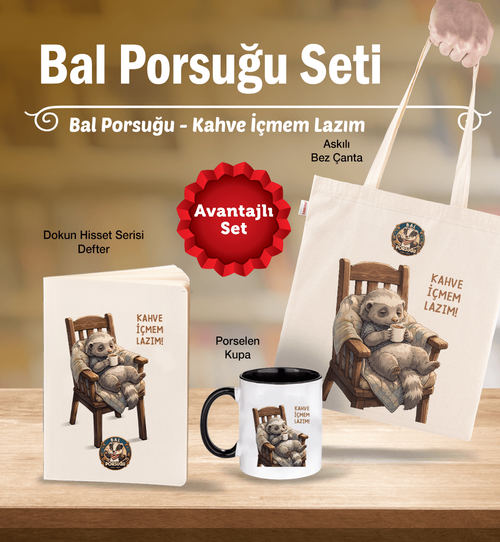 Bal Porsuğu Seti - Kahve İçmem Lazım