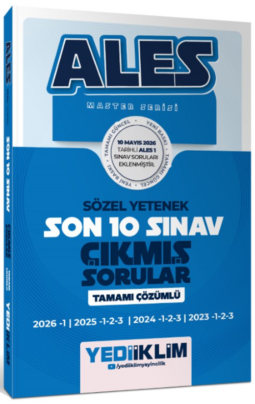ALES Master Serisi Sözel Yetenek Tamamı Çözümlü Son 10 Sınav Çıkmış Sorular (10 Mayıs 2026 Ales-1 Ekli)