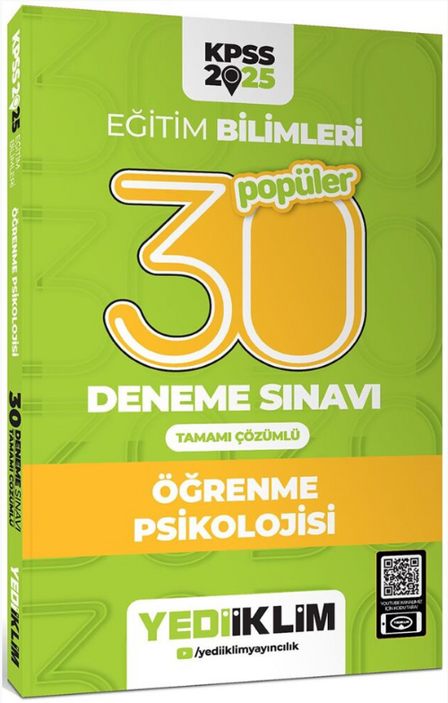 2025 KPSS Eğitim Bilimleri 30 Popüler Öğrenme Psikolojisi Tamamı Çözümlü Deneme Sınavı