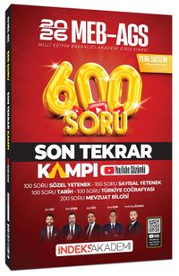 2026 MEB-AGS Son Tekrar Kampı 600 Soru Bankası Youtube Video Çözümlü