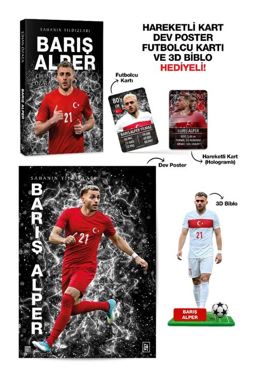 Barış Alper - Sahanın Yıldızları - 3D Biblo, Hareketli Kart, Dev Poster ve Futbolcu Kartı Hediyeli!