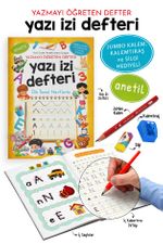 Yazı İzi Defteri - Yazmayı Öğreten Defter - Jumbo Kalem, Kalemtıraş ve Silgi Hediyeli