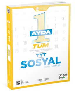 1 Ayda Tüm TYT Sosyal Soru Bankası (Video Çözümlü, ÖSYM Tarzında Hazırlanmış) / Tarih, Coğrafya, Felsefe, Din Kültürü