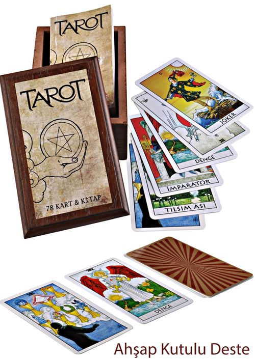 Tarot 78 Kart ve Kitap (Ahşap Kutulu)
