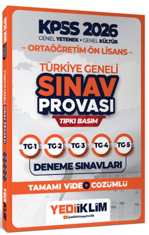 2026 KPSS Ortaöğretim Ön Lisans Genel Yetenek-Genel Kültür Türkiye Geneli Sınav Provası Tıpkı Basım Deneme Sınavları Tamamı Video Çözümlü