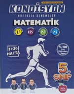 5. Sınıf Kondisyon Haftalık Denemeler Matematik (Video Çözümlü, Mobil Kütüphane, Akıllı Optik)