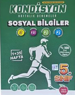 5. Sınıf Kondisyon Haftalık Denemeler Sosyal Bilgiler (Video Çözümlü, Mobil Kütüphane, Akıllı Optik)