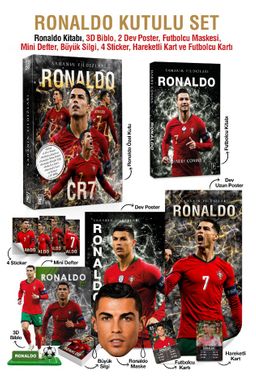 Ronaldo Özel Kutulu Set (Sahanın Yıldızları Ronaldo Kitabı, 3D Biblo, 2 Dev Poster, Futbolcu Maskesi, Ronaldo Mini Defter, Ronaldo Büyük Silgi, 4 Sticker, Hareketli Kart ve Futbolcu Kartı Hediyeli!)
