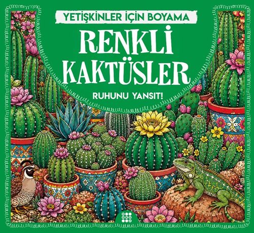 Renkli Kaktüsler / Yetişkinler İçin Boyama