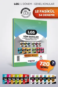 2025 LGS 1. Dönem ve Genel Konular Tüm Dersler Deneme Sınavı ( 12 Fasikül Seti ) 54 Deneme