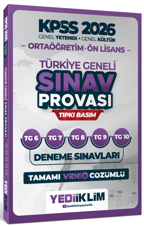 2026 KPSS Ortaöğretim Ön Lisans GY-GK Türkiye Geneli Sınav Provası Tıpkı Basım 6-7-8-9-10 Deneme Sınavları Tamamı Video Çözümlü