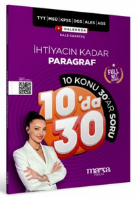 TYT MSÜ KPSS DGS ALES AGS İhtiyacın Kadar Paragraf 10 Konu 30'ar Soru