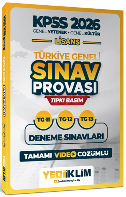 2026 KPSS Lisans Genel Yetenek Genel Kültür Türkiye Geneli Sınav Provası Tıpkı Basım 11-12-13 Deneme Sınavları Tamamı Video Çözümlü
