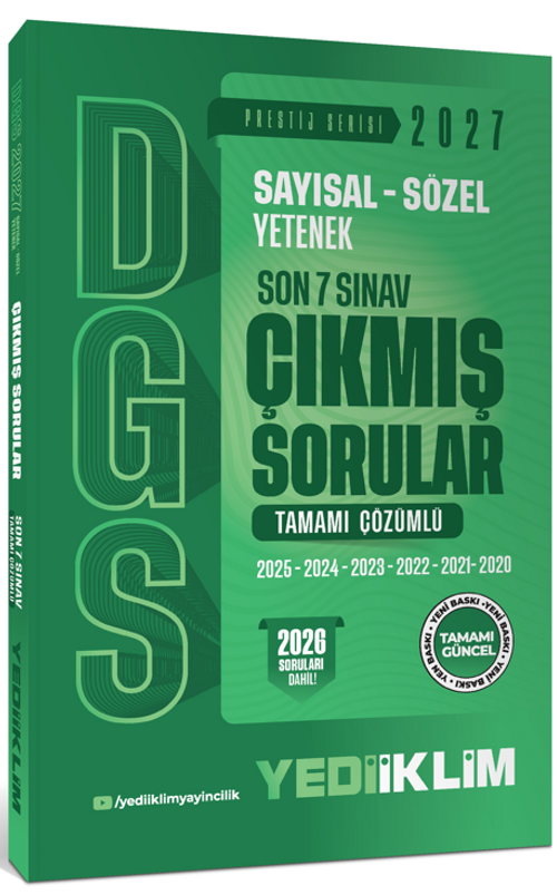 2027 DGS Sayısal-Sözel Yetenek Son 7 Sınav Tamamı Çözümlü Çıkmış Sorular (2026 dahil)