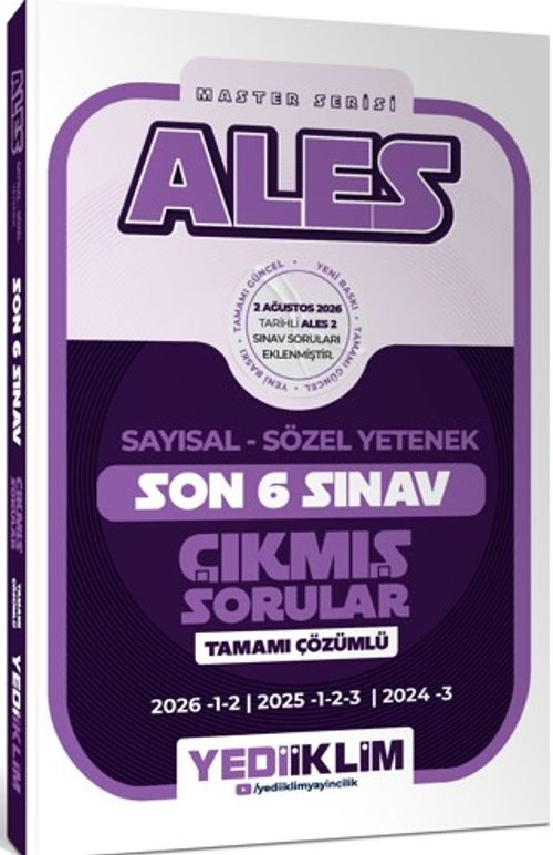 ALES Sayısal Sözel Yetenek Tamamı Çözümlü Son 6 Sınav Çıkmış Sorular