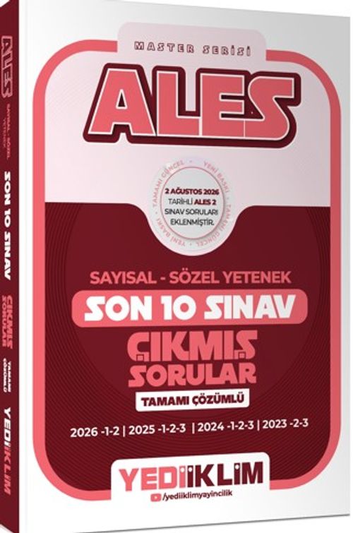 ALES Sayısal Sözel Yetenek Tamamı Çözümlü Son 10 Sınav Çıkmış Sorular