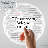 Felsefi Sözler Sticker Seti